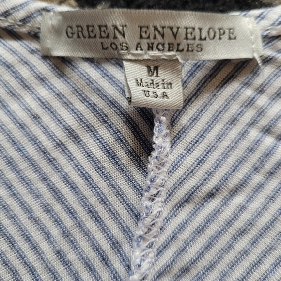 COPY - Green Envelope Cropped 3/4 T-shirt Front Tie Casual Basic Every Day - Picture 11 of 12